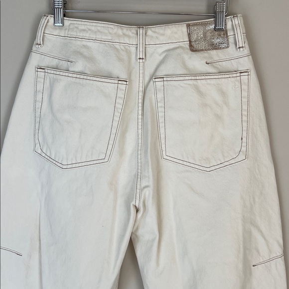 rag & bone Charlie Cotton Barrel Jeans Ivory Pants Sz 26 - Picture 5 of 13